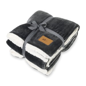 Mink Sherpa Blanket - Charcoal 1 Mink Sherpa Blanket - Charcoal 1