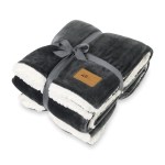 Mink Sherpa Blanket - Charcoal 1 Mink Sherpa Blanket - Charcoal 1