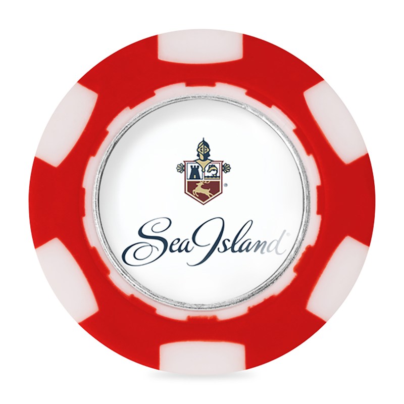Ahead Poker Chip with Ball Marker - Red-White 1 Ahead Poker Chip with Ball Marker - Red-White 1