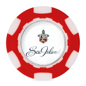 Ahead Poker Chip with Ball Marker - Red-White 1 Ahead Poker Chip with Ball Marker - Red-White 1