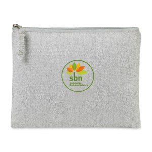 AWARE™ Recycled Cotton Zippered Pouch - Light Grey 1 AWARE™ Recycled Cotton Zippered Pouch - Light Grey 1