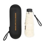 Elements 39" Recycled rPET Manual Mini Folding Umbrella - Cream - Alternate Elements 39" Recycled rPET Manual Mini Folding Umbrella - Cream - Alternate