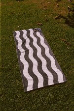 Slowtide® Stripe Pocket Beach Towel - Grey - Alternate Slowtide® Stripe Pocket Beach Towel - Grey - Alternate