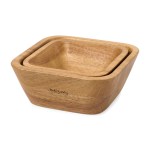 La Cuisine Nesting Snack Bowl Set - Wood 1 La Cuisine Nesting Snack Bowl Set - Wood 1