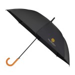 Elements 50" Recycled rPET Auto Open Hospitality Umbrella - Black 1 Elements 50" Recycled rPET Auto Open Hospitality Umbrella - Black 1