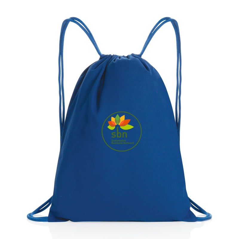 Impact AWARE™ Recycled Cotton Cinchpack 145g - Blue 1 Impact AWARE™ Recycled Cotton Cinchpack 145g - Blue 1