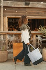 Out of the Woods Felt Colorblock Tall Tote - Light Grey-Black - Alternate Out of the Woods Felt Colorblock Tall Tote - Light Grey-Black - Alternate