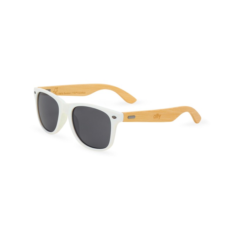 CapeShades Recycled Bamboo Sunglasses White Frame - Black 1 CapeShades Recycled Bamboo Sunglasses White Frame - Black 1