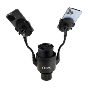 iLive™ Cup Holder with Dual Mobile Phone Mount - Black 1 iLive™ Cup Holder with Dual Mobile Phone Mount - Black 1