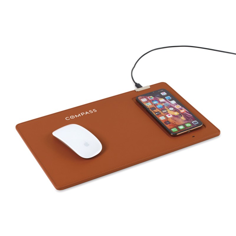 Easton Wireless Charging Mouse Pad - Cognac 1 Easton Wireless Charging Mouse Pad - Cognac 1