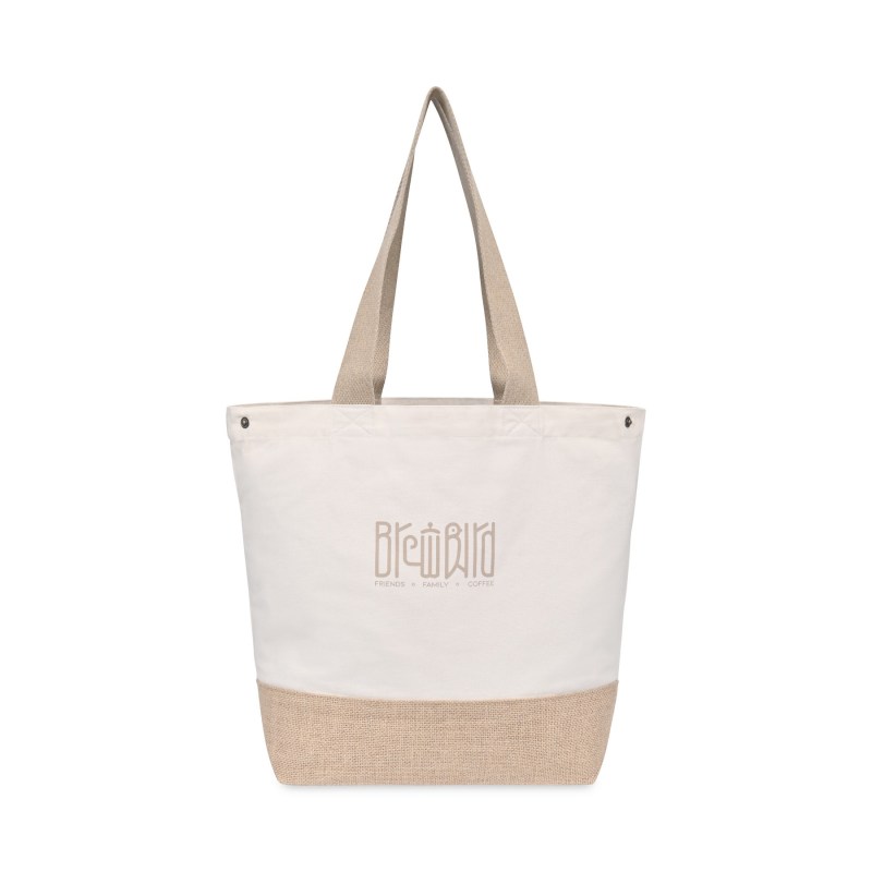 Recycled Cotton Canvas Jute Tote - AWARE - Natural 1 Recycled Cotton Canvas Jute Tote - AWARE - Natural 1