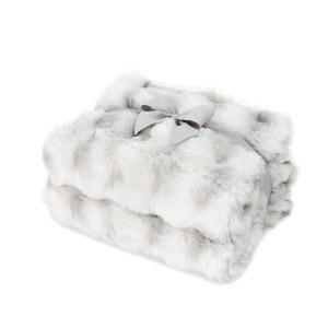 Ruched Faux Fur Recycled Polyester Blanket - Ivory Frost 1 Ruched Faux Fur Recycled Polyester Blanket - Ivory Frost 1