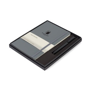 Moleskine® Large Notebook and GO Pen Gift Set - Slate Grey 1 Moleskine® Large Notebook and GO Pen Gift Set - Slate Grey 1