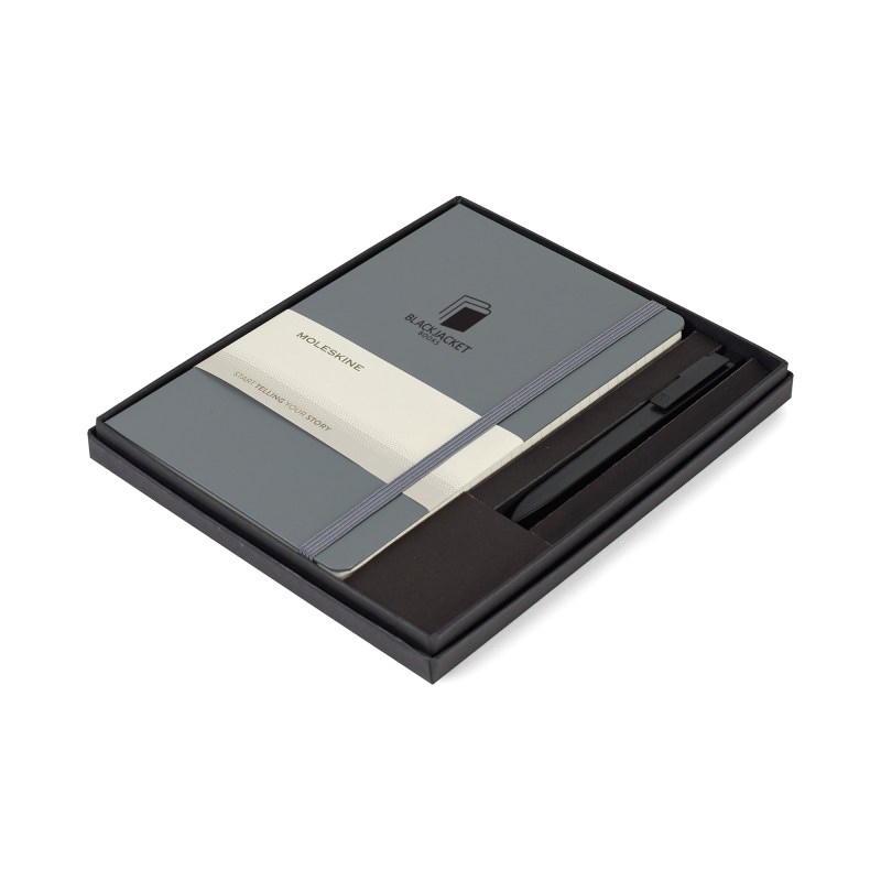 Moleskine® Large Notebook and GO Pen Gift Set - Slate Grey 1 Moleskine® Large Notebook and GO Pen Gift Set - Slate Grey 1