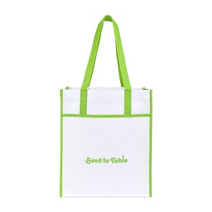 Harlow Laminated Recycled Shopper - Lime Green 1 Harlow Laminated Recycled Shopper - Lime Green 1