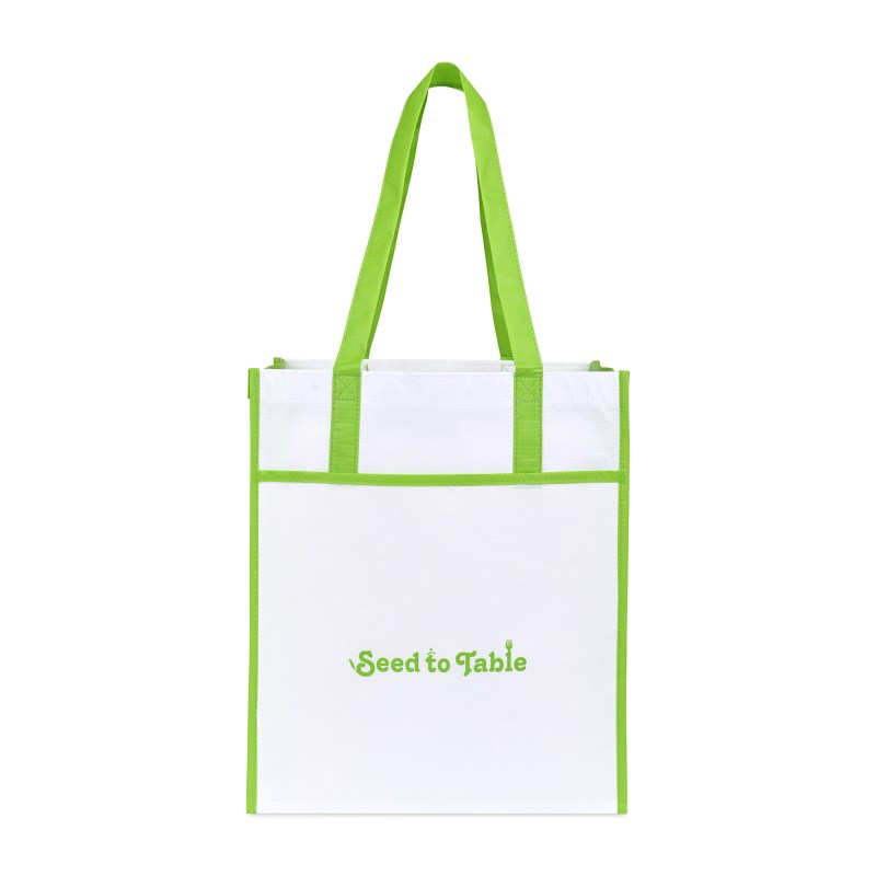 Harlow Laminated Recycled Shopper - Lime Green 1 Harlow Laminated Recycled Shopper - Lime Green 1