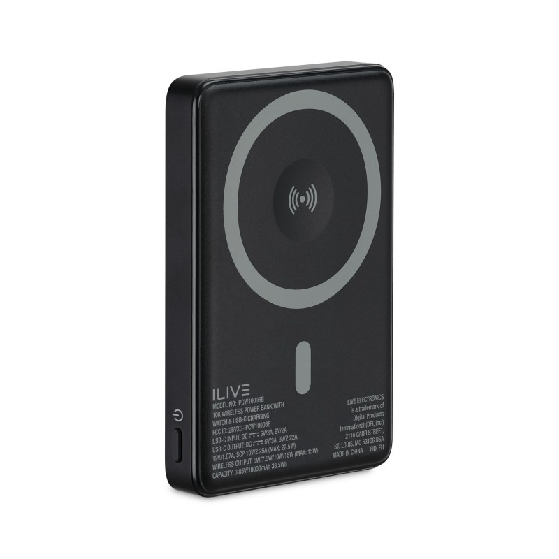 iLive Wirelesss 10K Power Bank with Wireless and Watch charger - Black 1 iLive Wirelesss 10K Power Bank with Wireless and Watch charger - Black 1