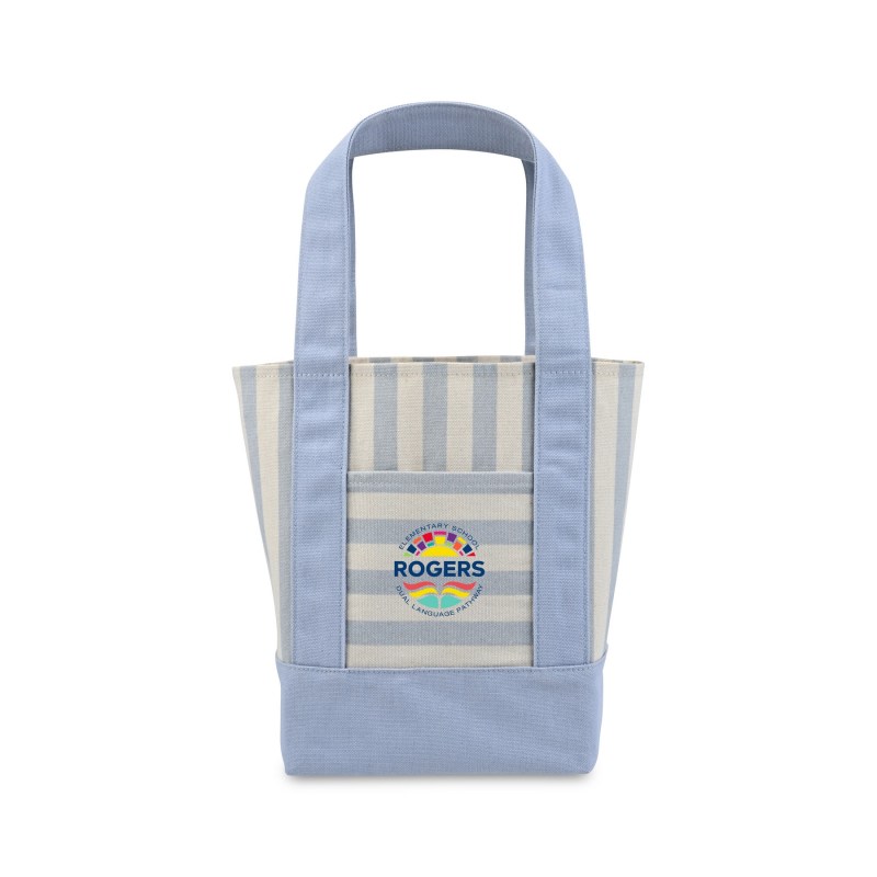 Mini Canvas Tote - Blue Stripe 1 Mini Canvas Tote - Blue Stripe 1