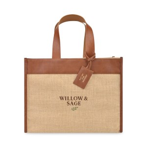 Out of the Woods Jute Trim Box Tote - Natural 1 Out of the Woods Jute Trim Box Tote - Natural 1