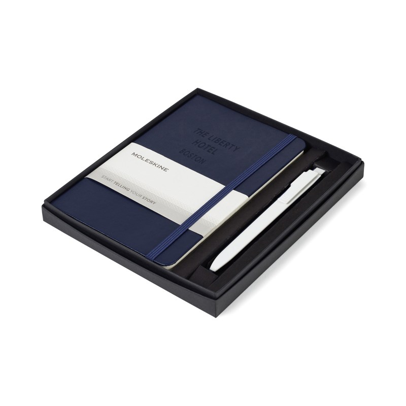 Moleskine® Medium Notebook and GO Pen Gift Set - Navy Blue 1 Moleskine® Medium Notebook and GO Pen Gift Set - Navy Blue 1