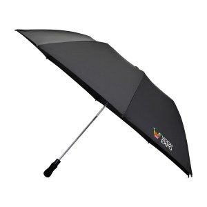 Elements 58" Recycled Auto Open Travel Folding Umbrella - Black 1 Elements 58" Recycled Auto Open Travel Folding Umbrella - Black 1