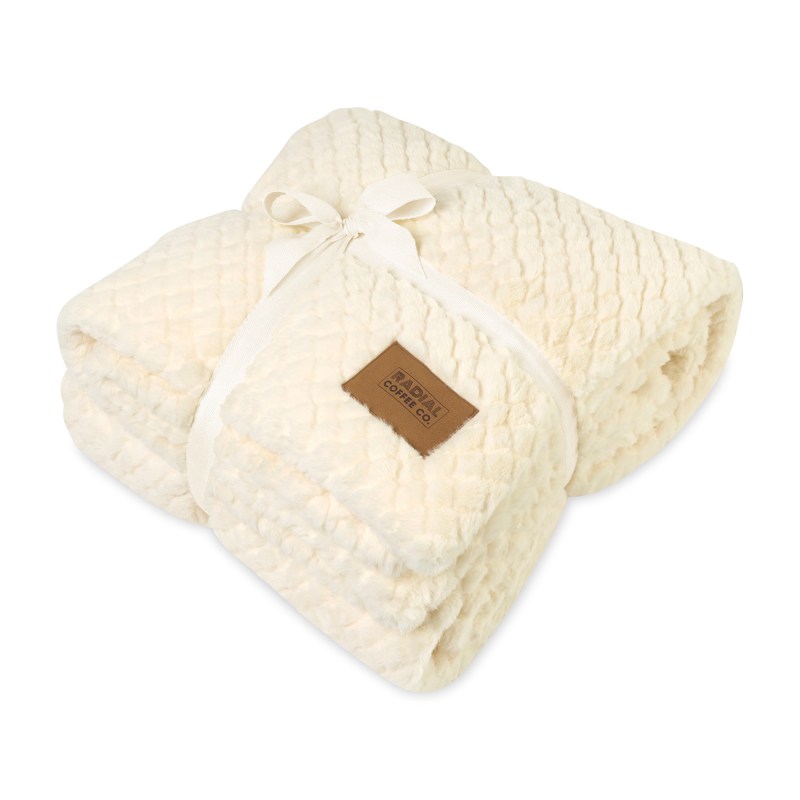 Luxe Nordic Recycled Polyester Throw Blanket - Cream 1 Luxe Nordic Recycled Polyester Throw Blanket - Cream 1