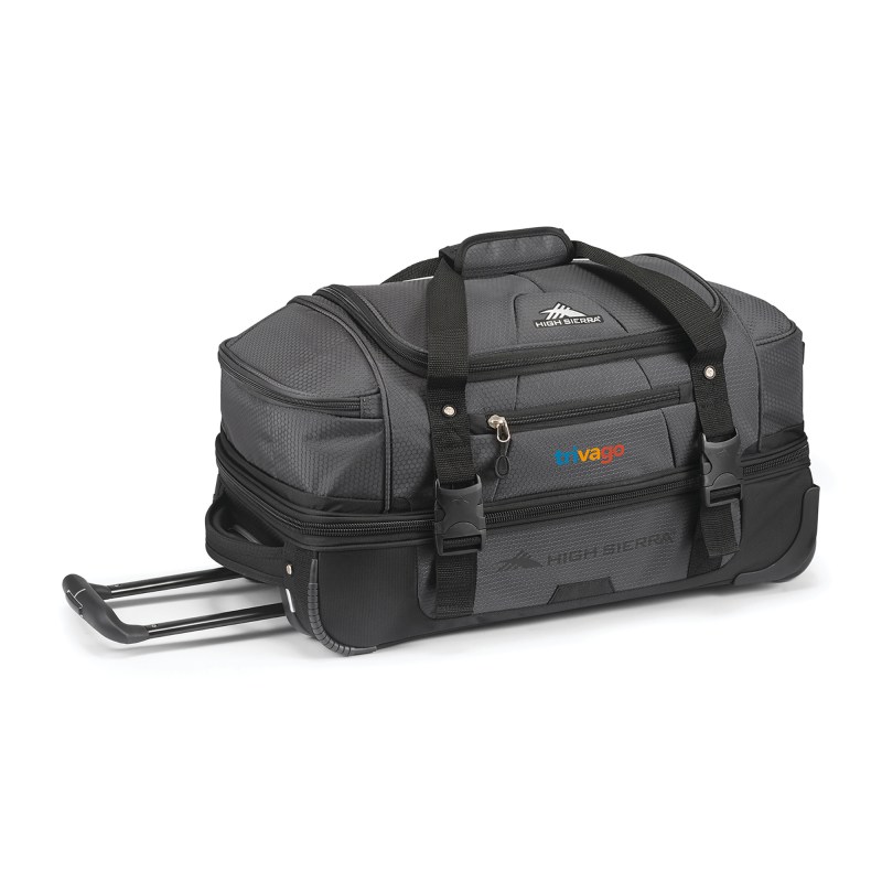 High Sierra Fairlead 22" Drop Bottom Wheeled Duffel - Mercury-Black 1 High Sierra Fairlead 22" Drop Bottom Wheeled Duffel - Mercury-Black 1