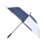 Elements 60" Recycled rPET Auto Open Dual Canopy Golf Umbrella - Navy-White 2 Elements 60" Recycled rPET Auto Open Dual Canopy Golf Umbrella - Navy-White 2