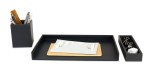 Easton 3 Piece Desktop Organizer Set - Black 2 Easton 3 Piece Desktop Organizer Set - Black 2