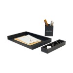 Easton 3 Piece Desktop Organizer Set - Black - Alternate Easton 3 Piece Desktop Organizer Set - Black - Alternate
