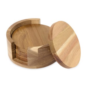La Cuisine Coaster Set - Wood 1 La Cuisine Coaster Set - Wood 1