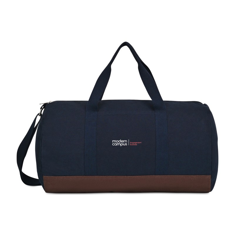 Ivy Recycled Cotton Barrel Duffel - AWARE™ - Navy 1 Ivy Recycled Cotton Barrel Duffel - AWARE™ - Navy 1