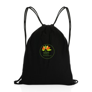 Impact AWARE™ Recycled Cotton Cinchpack 145g - Black 1 Impact AWARE™ Recycled Cotton Cinchpack 145g - Black 1