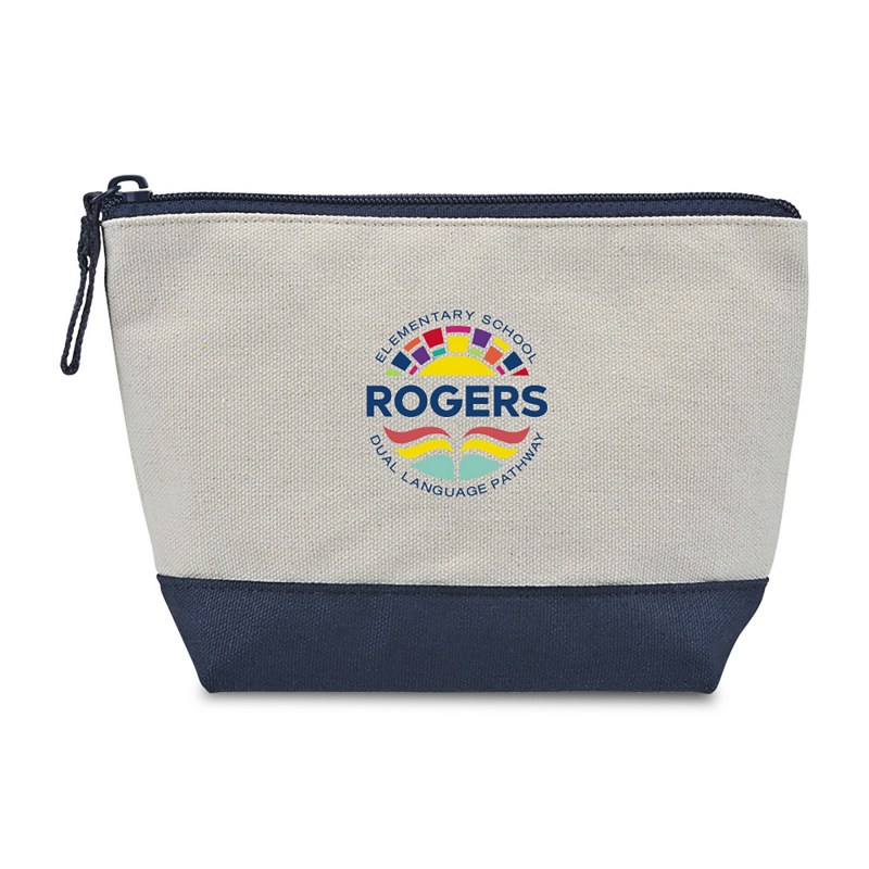 Canvas Zippered Pouch - True Navy 1 Canvas Zippered Pouch - True Navy 1