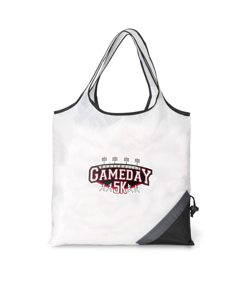 Latitudes Foldaway Shopper - White-Black 1 Latitudes Foldaway Shopper - White-Black 1