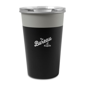 Arlo Colorblock Stainless Steel Tumbler - 14 Oz. - Warm Grey-Black 1 Arlo Colorblock Stainless Steel Tumbler - 14 Oz. - Warm Grey-Black 1