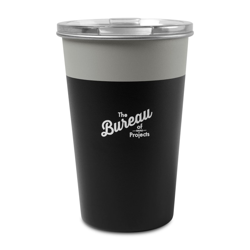Arlo Colorblock Stainless Steel Tumbler - 14 Oz. - Warm Grey-Black 1 Arlo Colorblock Stainless Steel Tumbler - 14 Oz. - Warm Grey-Black 1