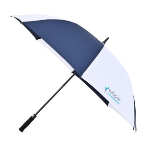 Elements 60" Recycled Auto Open Golf Umbrella - Navy-White 1 Elements 60" Recycled Auto Open Golf Umbrella - Navy-White 1
