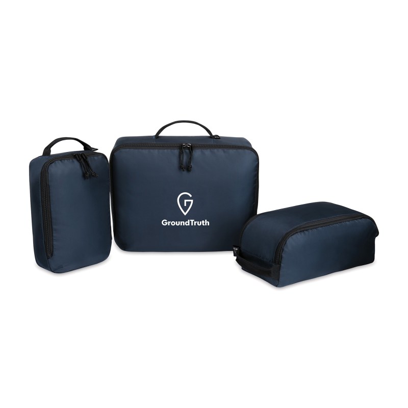 Renew AWARE™ rPET 3 Piece Packing Cube Set - Navy 1 Renew AWARE™ rPET 3 Piece Packing Cube Set - Navy 1