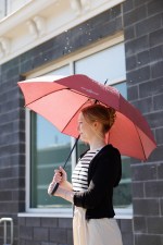 Samsonite Stick Auto Open Umbrella - Red - White - Alternate Samsonite Stick Auto Open Umbrella - Red - White - Alternate