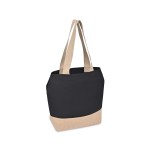 Recycled Cotton Canvas Jute Tote - AWARE - Black - Alternate Recycled Cotton Canvas Jute Tote - AWARE - Black - Alternate
