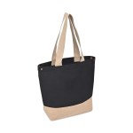 Recycled Cotton Canvas Jute Tote - AWARE - Black - Alternate Recycled Cotton Canvas Jute Tote - AWARE - Black - Alternate