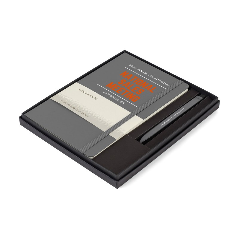 Moleskine Large Notebook and GO Pen Gift Set - Slate Grey - Slate Grey 1 Moleskine Large Notebook and GO Pen Gift Set - Slate Grey - Slate Grey 1