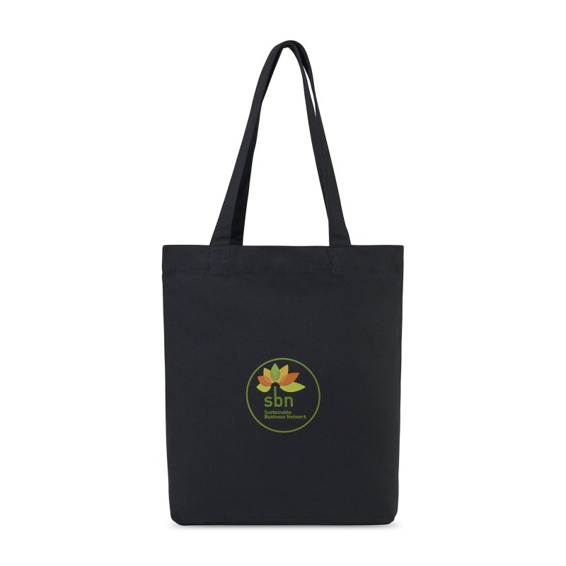 AWARE™ Recycled Cotton Gusset Bottom Tote - Black 1 AWARE™ Recycled Cotton Gusset Bottom Tote - Black 1