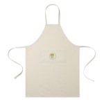 AWARE™ Recycled Cotton Bib Front Apron With Pocket - Natural 1 AWARE™ Recycled Cotton Bib Front Apron With Pocket - Natural 1