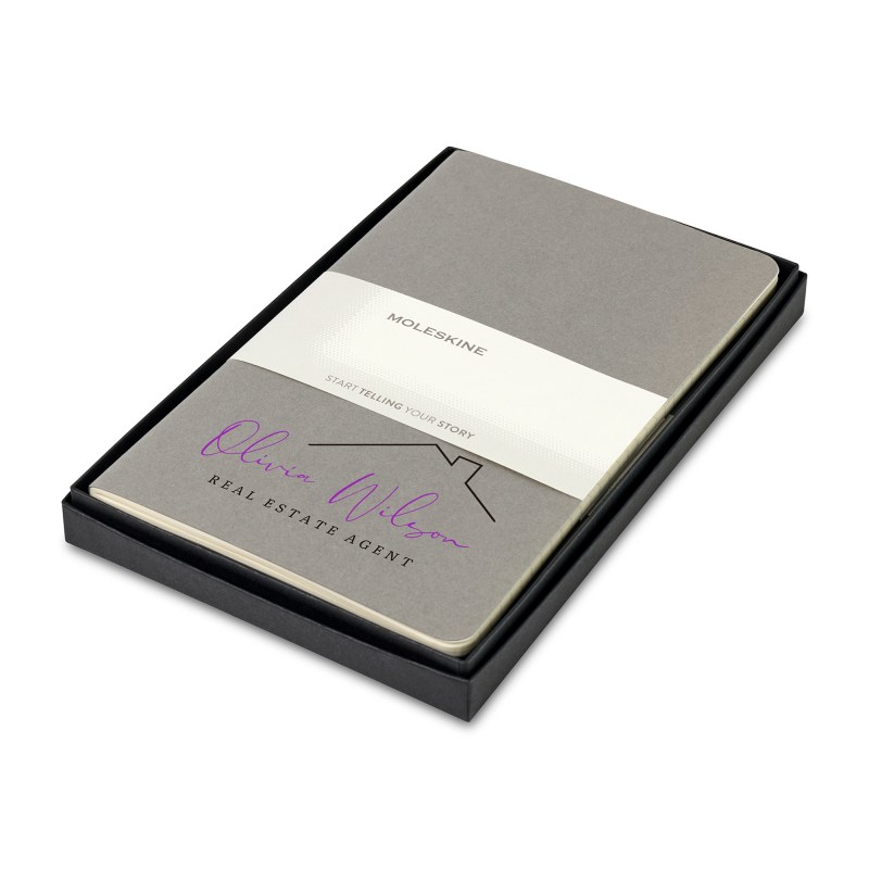 Moleskine® Large Cahier Gift Set - Pebble Grey 1 Moleskine® Large Cahier Gift Set - Pebble Grey 1