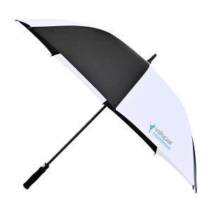Elements 60" Recycled rPET Auto Open Golf Umbrella - Black-White 1 Elements 60" Recycled rPET Auto Open Golf Umbrella - Black-White 1
