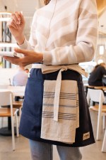 La Cuisine Recycled Cotton Bistro Apron - AWARE - Navy - Alternate La Cuisine Recycled Cotton Bistro Apron - AWARE - Navy - Alternate