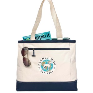 Utility Tote - Natural-Navy 1 Utility Tote - Natural-Navy 1