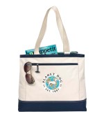 Utility Tote - Natural-Navy 1 Utility Tote - Natural-Navy 1